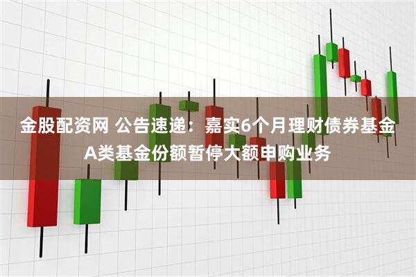 金股配资网 公告速递：嘉实6个月理财债券基金A类基金份额暂停大额申购业务